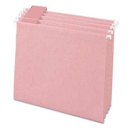 MADE-TO-STICK Hanging File Folders  1/5 Tab  11 Point Stock  Letter  Pink  25/Box MA9154